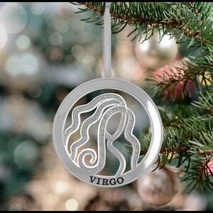 NWT silver plated Harvey lewis Virgo  sign  Christmas tree ornament